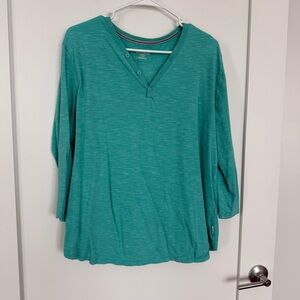 Express | Men’s Teal Henley Shirt